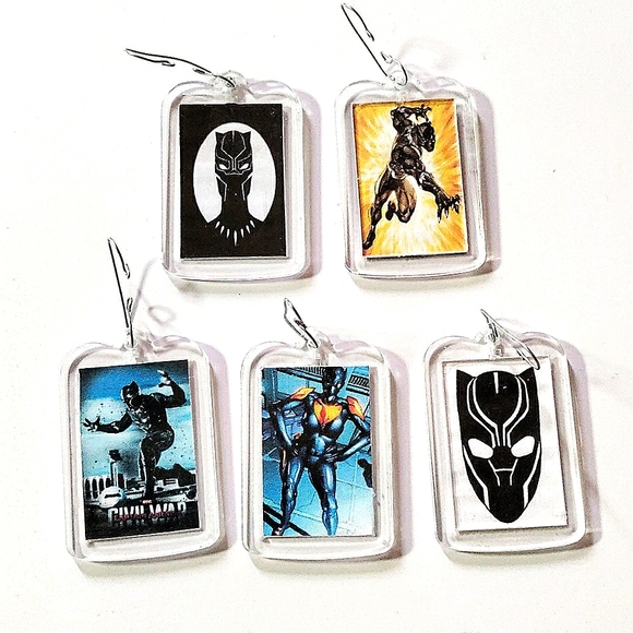 *HAPPY HOLIDAYS* (5x) Black Panther Ornaments! Double Sided. Handmade. Unisex. - Picture 2 of 6